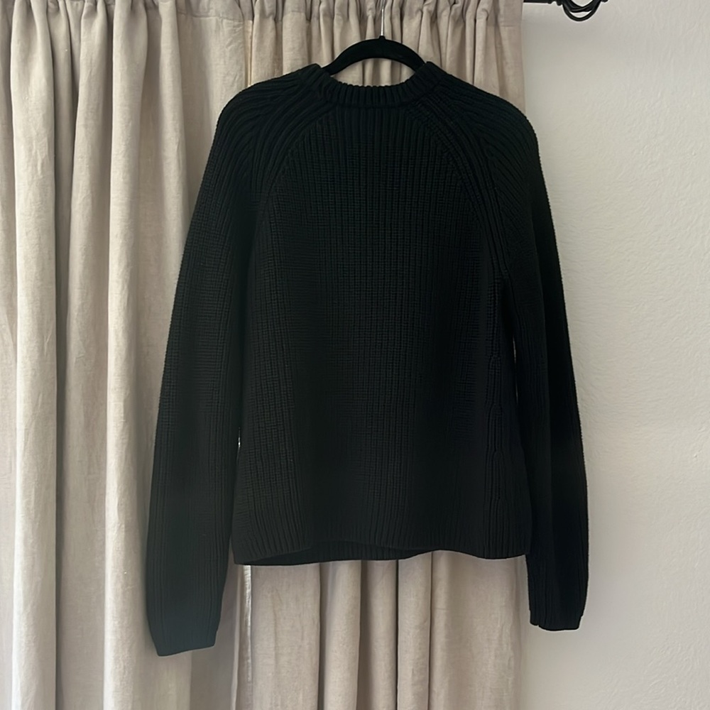 Quince Black Ribbed Crewneck Sweater - Picture 8 of 10